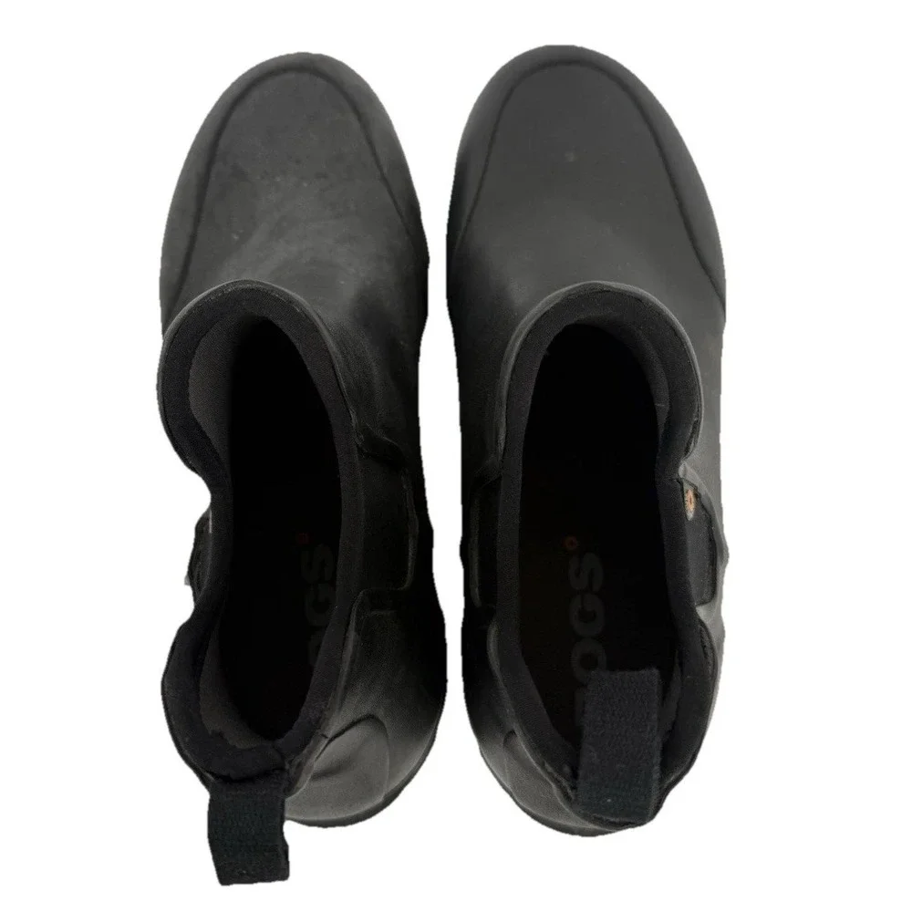 BOGS Men's Sz 9 Sauvie Slip On Insulated Waterproof Rain Boot Black 72208-001